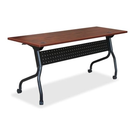 Lorell Lorell Mobile 72" Flip Top Training Table - Cherry/Black LLR59517
